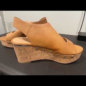 Marc Fisher leather wedge sandals, never worn.  Size 7.5